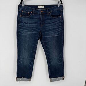 MADEWELL THE SLIM BOYJEAN DARK WASH MID-RISE SZ 29